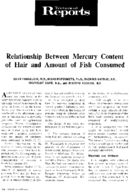 Relationship between mercury content of hair and amount of fish consumed