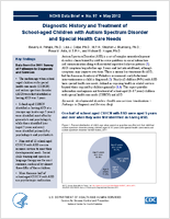 Diagnostic history and treatment of schoolaged children with autism spectrum disorder and special health care needs