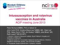Intussusception and rotavirus vaccines in Australia