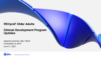 RSVpreF older adults  clinical development program updates