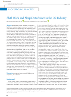 Shift Work and Sleep Disturbance in the Oil Industry