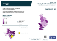 TX Congressional District 27 Stroke and Federally Qualified Health Centers Map 118th Congress