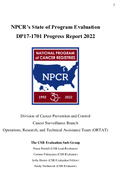 NPCRs State of Program Evaluation DP171701 Progress Report 2022