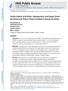 Family History of Arthritis Osteoporosis and Carpal Tunnel Syndrome and Risk of These Conditions Among US Adults