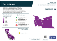 CA Congressional District 14 Stroke and Stroke Centers Map 118th Congress