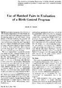 Use Of Matched Pairs In Evaluation Of A Birth Control Program