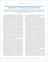 Patterns in Zika Virus Testing and Infection by Report of Symptoms and Pregnancy Status  United States January 3March 5 2016