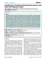 Identification of Traditional Medicinal Plant Extracts with Novel AntiInfluenza Activity