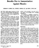 Benefits due to immunization against measles