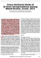 CrossSectional Study of Q Fever Seroprevalence among Blood Donors Israel 2021