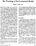 The teaching of environmental health