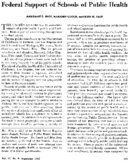 Federal support of schools of public health
