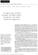 Strengthening The Links Between The Public Health Community And Health Professions Regulation