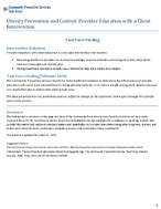 Obesity Prevention and Control Provider Education with a Client Intervention