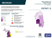 MI Congressional District 10 Stroke and Stroke Centers Map 119th Congress