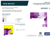 NM Congressional District 03 Stroke and Federally Qualified Health Centers Map 118th Congress