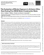 The Evaluation of Worker Exposure to Airborne Silica Dust During Five OSHA Table I Construction Tasks