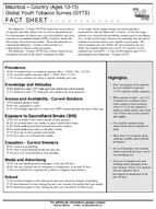 2003 Mauritius  Country Ages 1315 Global Youth Tobacco Survey GYTS Fact Sheet