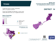 TX Congressional District 14 Stroke and Federally Qualified Health Centers Map 118th Congress