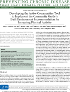 Developing the Active Communities Tool to Implement the Community Guides Built Environment Recommendation for Increasing Physical Activity