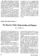 The need for public understanding and support