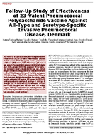 FollowUp Study of Effectiveness of 23Valent Pneumococcal Polysaccharide Vaccine Against AllType and SerotypeSpecific Invasive Pneumococcal Disease Denmark