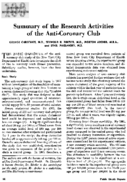 Summary Of The Research Activities Of The AntiCoronary Club
