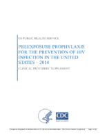 Preexposure prophylaxis for the prevention of HIV infection  2014  clinical providers supplement