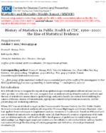 History of Statistics in Public Health at CDC 19602010  the Rise of Statistical Evidence
