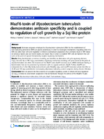 MazF6 toxin of Mycobacterium tuberculosis demonstrates antitoxin specificity and is coupled to regulation of cell growth by a Sojlike protein