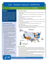 CDC  Budget Request Overview FY 2017 Presidents Budget Request 698 Billion