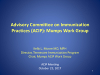 Advisory Committee on Immunization Practices ACIP  Mumps Work Group