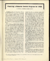 Planning a malaria control program for Iran