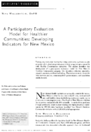 A participatory evaluation model for Healthier Communities developing indicators for New Mexico