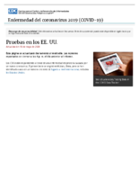 Enfermedad del coronavirus 2020 COVID19  pruebas en los EE UU actualizado el 3 de mayo de 2020
