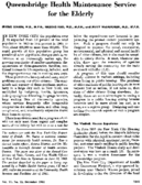 Queensbridge health maintenance service for the elderly