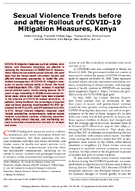Sexual Violence Trends before and after Rollout of COVID19 Mitigation Measures Kenya