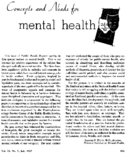 Concepts and needs for mental health