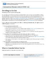 Deciding to Go Out Venturing Out Be Prepared and Stay Safe June 12 2020