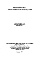 Applications Manual for the Revised NIOSH Lifting Equation