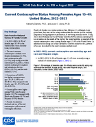 Current Contraceptive Status Among Females Ages 1549 United States 20222023