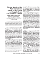 Single Nucleotide Polymorphism Typing of Bacillus anthracis from Sverdlovsk Tissue