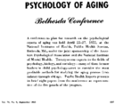 Psychology of agingBethesda conference Briefs of eight papers