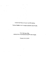 First Meeting of the Advisory Board on Radiation and Worker Health January 2223 2002