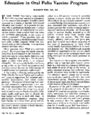 Education in oral polio vaccine program