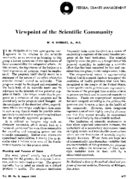 Viewpoint of the scientific community