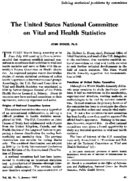 The United States National Committee on Vital and Health Statistics