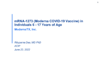 mRNA1273 Moderna COVID19 vaccine in individuals 6  17 years of age