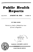 Public Health Reports  v 66 no 32  cover