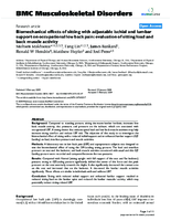 Biomechanical effects of sitting with adjustable ischial and lumbar support on occupational low back pain evaluation of sitting load and back muscle activity